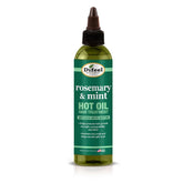 Difeel hot oil rosemary mint bottle highlighting nourishing blend for hair care.