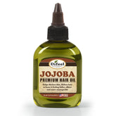 Difeel jojoba oil bottle pour showing easy scalp application and moisture