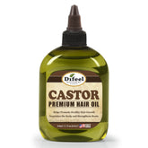 Difeel Premium Castor Oil bottle for hair nourishment and keratin support.