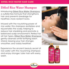 Difeel Rice Water Shampoo lather close-up; creamy texture for gentle cleansing.