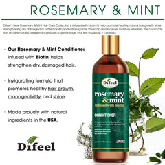 Difeel Rosemary Leaves visible in conditioner scene signify natural, gentle care