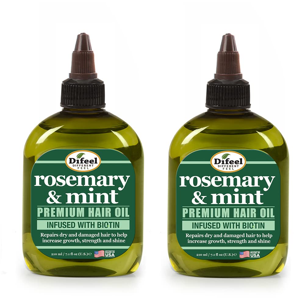 Difeel rosemary-mint hair oil bottle in a two-pack for daily nourishment