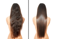 Difeel Vegan Keratin oil on hair delivers sleek, glossy shine