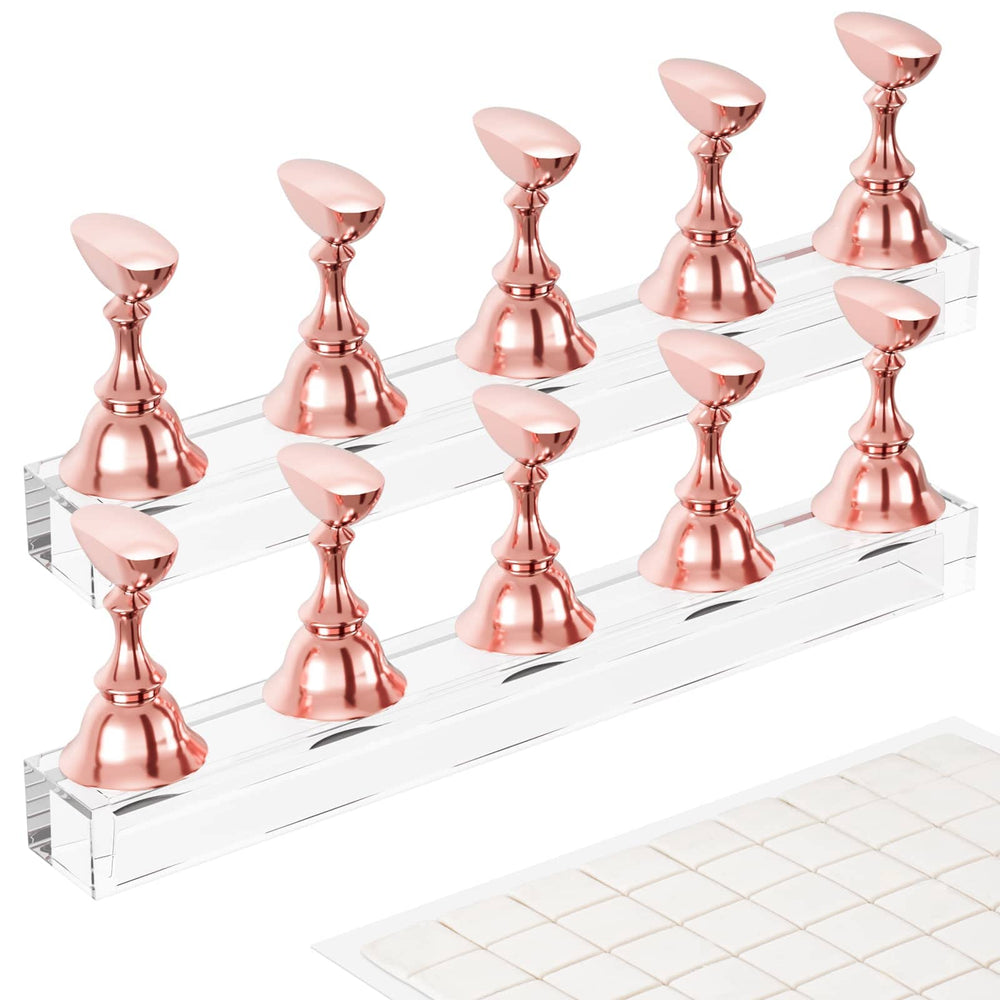 Difenni nail stand rose gold display with magnetic base for neat nail art setup
