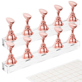 Difenni nail stand rose gold display with magnetic base for neat nail art setup