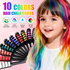 Diinou washable hair chalk comb close-up showing washout.