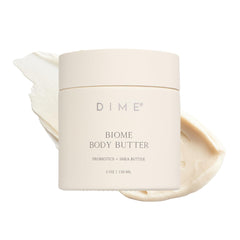 DIME Biome Body Butter packaging highlights sustainable design and cruelty-free branding