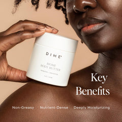 Rich whipped texture of DIME Biome Body Butter for deep hydration and quick absorption
