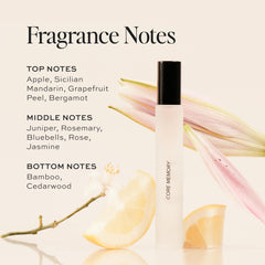 DIME Core Memory perfume bottle showcases Sicilian Mandarin top notes for instant freshness.