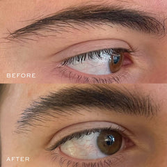 DIME Brow Gel being applied on brows for flexible hold.
