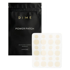 DIME Beauty Power Patch packshot shows 72-count box for blemish care.