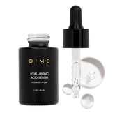 DIME Beauty Hyaluronic Serum bottle front showing sleek packaging for hydration.