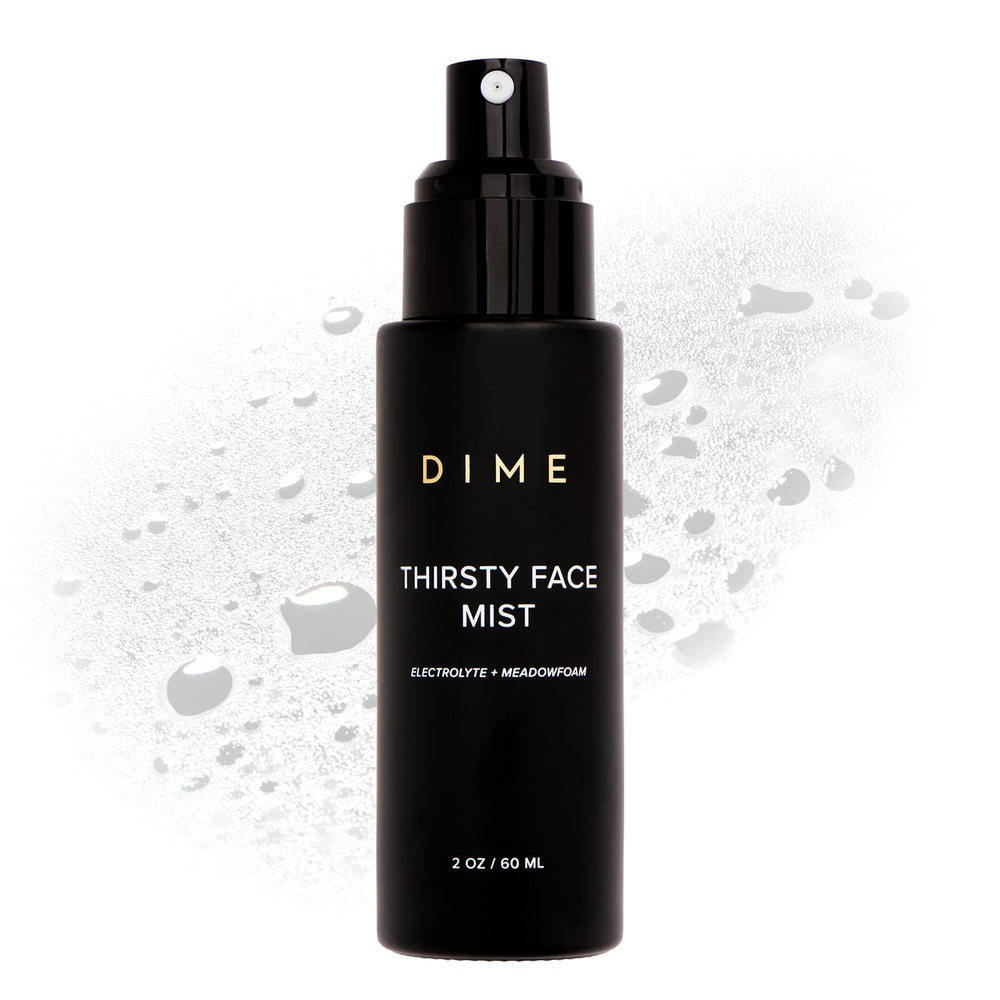 DIME Beauty Thirsty Face Mist bottle for instant hydration on the go