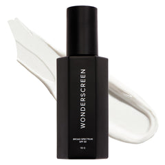 DIME Beauty Wonderscreen SPF 30 bottle close-up highlighting clean mineral sunscreen protection