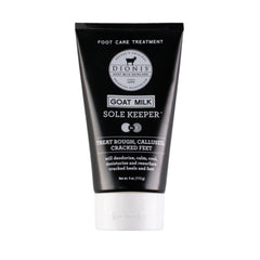 Dionis Sole Keeper bottle demonstrates goat milk footcare for deep hydration.