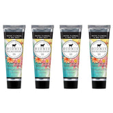 Dionis goat milk hand cream set in travel-size bottles for on-the-go hydration.