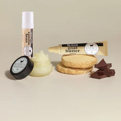 Dionis Vanilla Bean lip care kit packaging shows complete routine