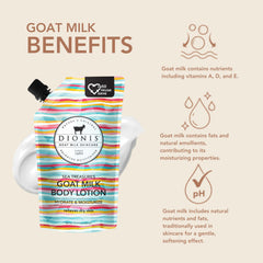 Dionis Sea Treasures goat milk lotion texture close-up highlighting smooth finish.