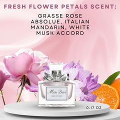 Close-up of Miss Dior Rose N' Roses rose petals showing color and fragrance hints.