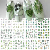 Diowino green leaf nail stickers for acrylic nails with a tropical vibe and easy DIY appeal.