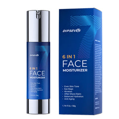 DIPSEVEN 6-in-1 face cream for men packaging signals a simple routine.