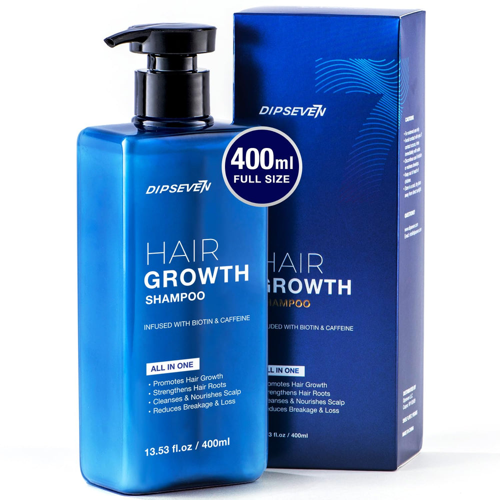 DIPSEVEN Biotin Hair Growth Shampoo bottle with powerful cleansing for daily use