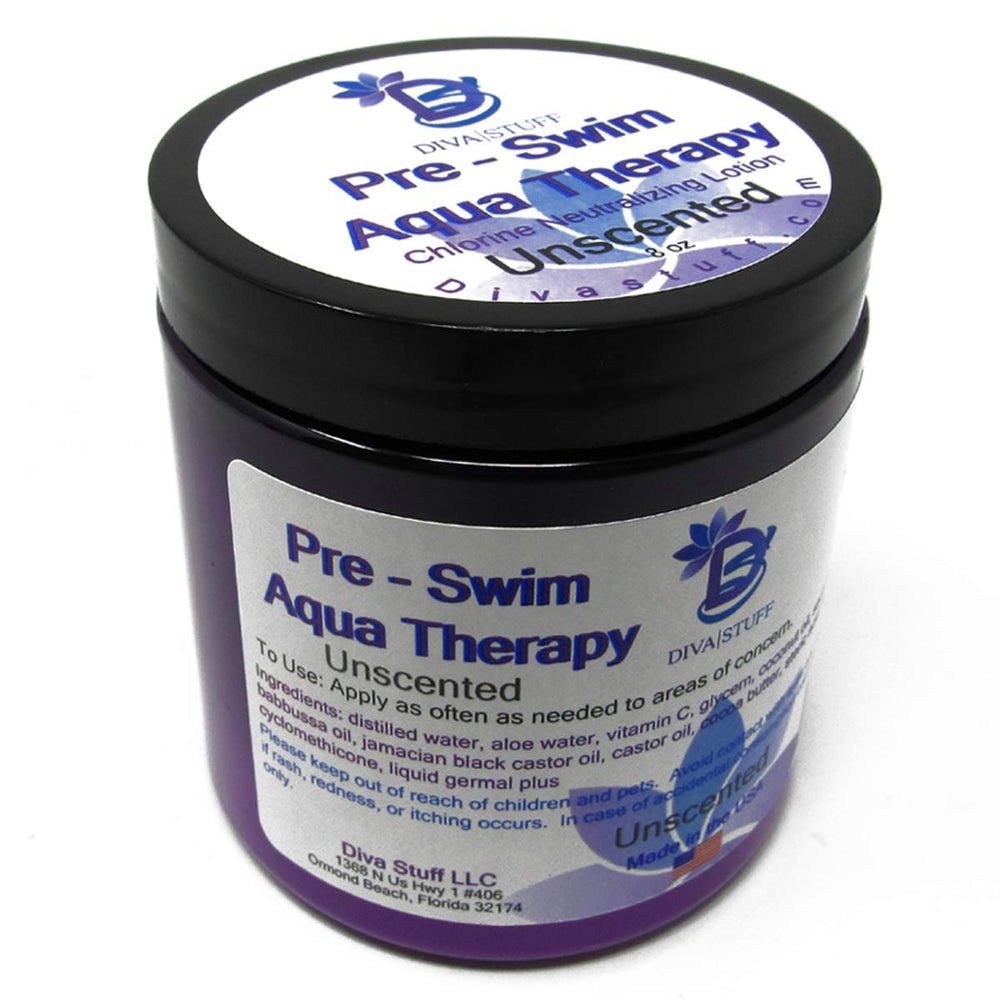 Diva Stuff pre-swim aqua therapy bottle with chlorine-neutralizing formula for swimmers