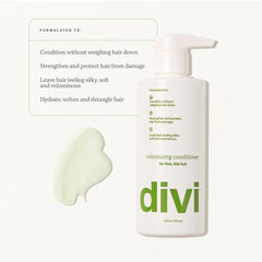 Divi Scalp Serum bottle highlighting scalp nourishment for fuller-looking hair.