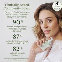 Divi Scalp Serum on the scalp for targeted nourishment.