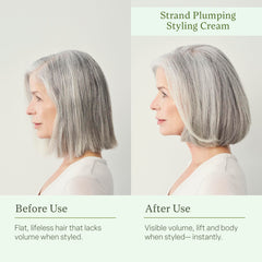 Divi Strand Styling Cream applied to fine hair yields noticeable volume.