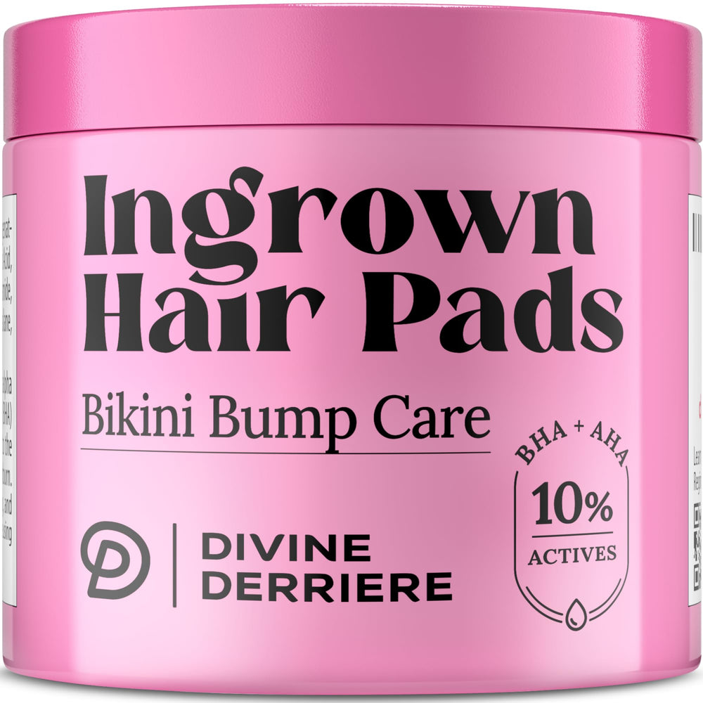 Divine Derriere Smoothing Solution pads packaging for easy post-shaving use