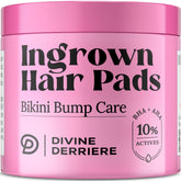 Divine Derriere Smoothing Solution pads packaging for easy post-shaving use