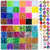 DIYCICO 48000 Pcs gems in 3mm mixed colors in a box for versatile crafts