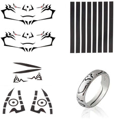 DJMANMENGG Sukuna tattoo stickers for quick cosplay prep and vibrant visuals.