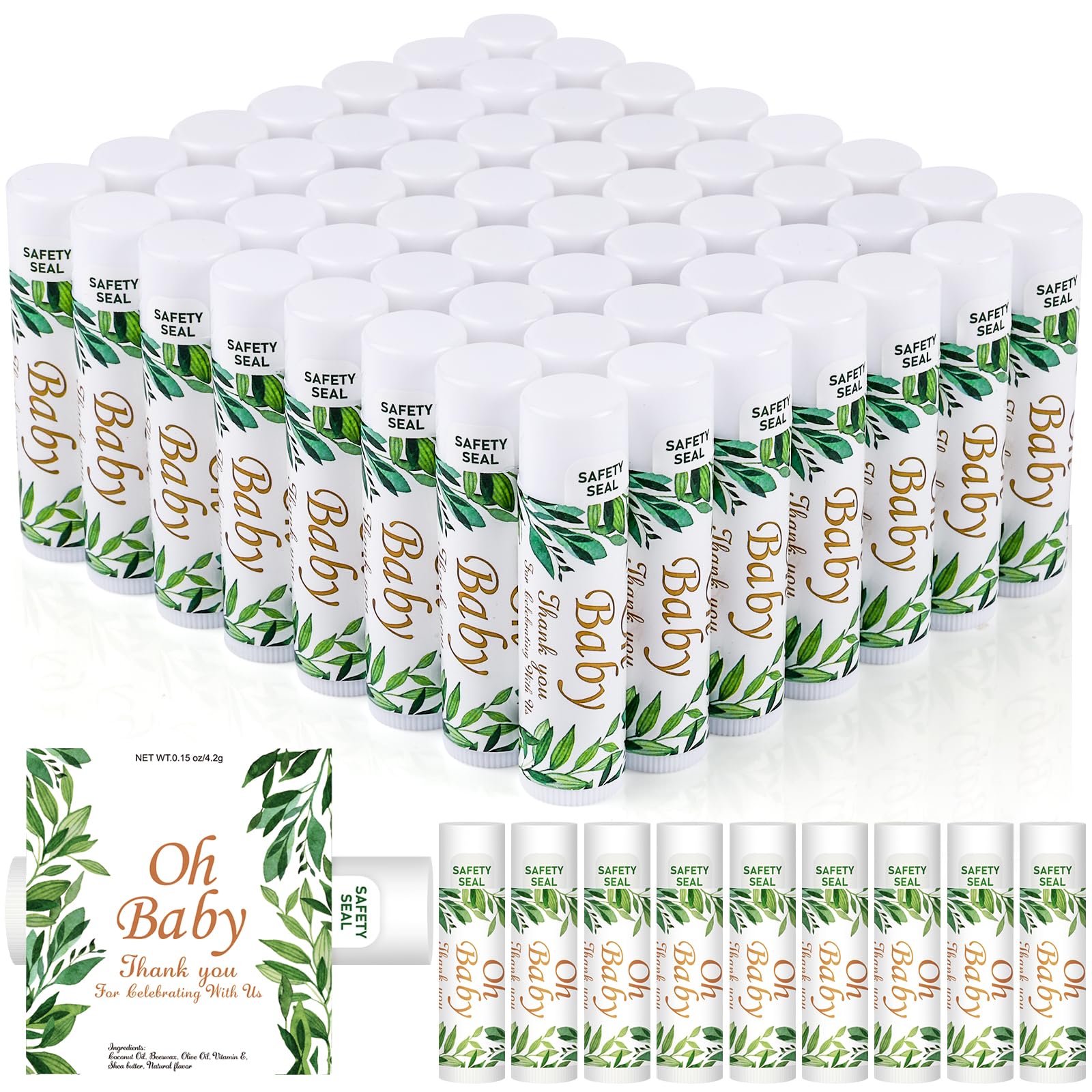 DMSKY baby shower lip balm with vanilla pattern, ideal as a guest favor.