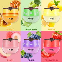 DMSKY lip mask honey pot close-up texture shows silky hydration