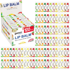 Dmsky lip balm 120-pack packaging front view for bulk gifting.