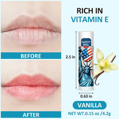 Dmsky vanilla-flavored lip balm closeup highlighting smooth texture and pleasant scent