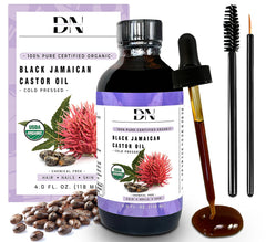 DN Delightful Ne'am Jamaican Black Castor Oil 4oz bottle for nourishing scalp and hair