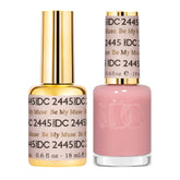 DND DC Be My Muse 2445 gel polish bottle, sheer pink shade for an elegant manicure.