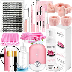 DNSGOOR DIY lash extension kit with cluster lashes for at-home customization.