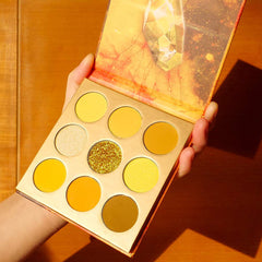 Swatches from Docolor 9Colors Yellow Gemstone Palette showing vibrant yellows