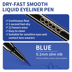 docolor longwear blue liquid eyeliner lasts up to 24 hours.