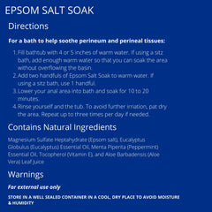 Ingredients chart shows eucalyptus and peppermint oils for gentle care.
