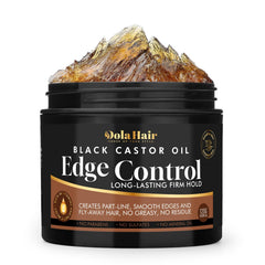 Dolahair Edge Control jar front view showing smooth, non-greasy finish.