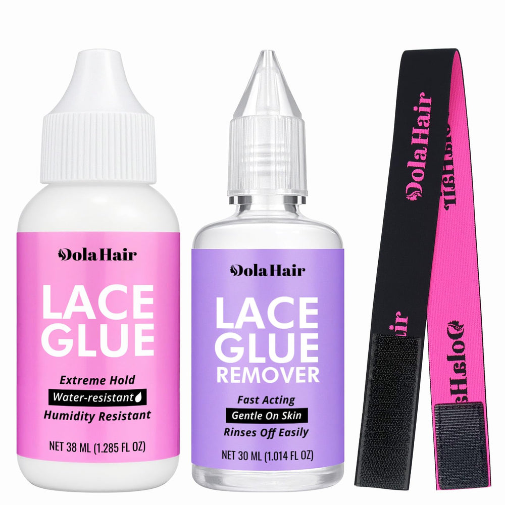 Dolahair lace wig glue bottle offers a dependable strong hold for lace fronts.