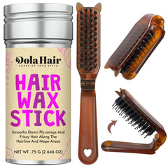 Dolahair portable travel wax stick in use for secure hold on-the-go