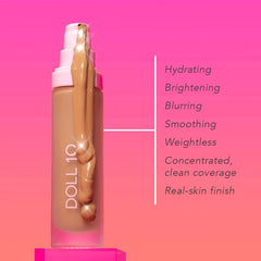 DOLL 10 NO T.C.E. applying serum with brush for customizable coverage.