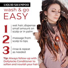 Dollylocks ingredients with rosemary, lemon, peppermint for refreshing cleanse