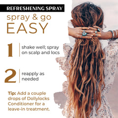 Dollylocks plant-based ingredients blend highlights soothing scalp care for braids and locs.
